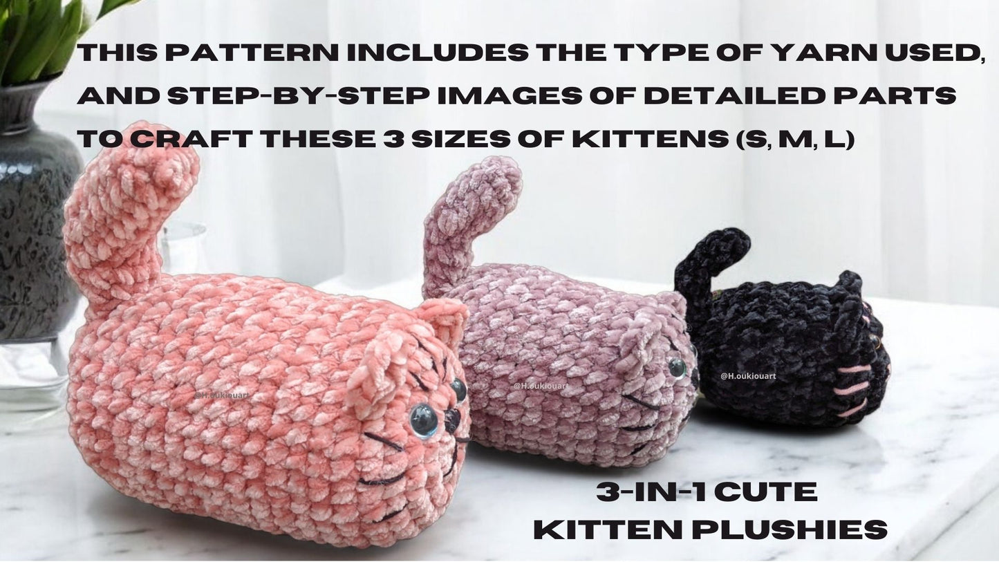 3-in-1 Sweet Kitten Plushies Patterns