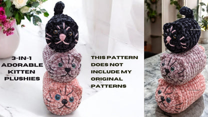 3-in-1 Sweet Kitten Plushies Patterns